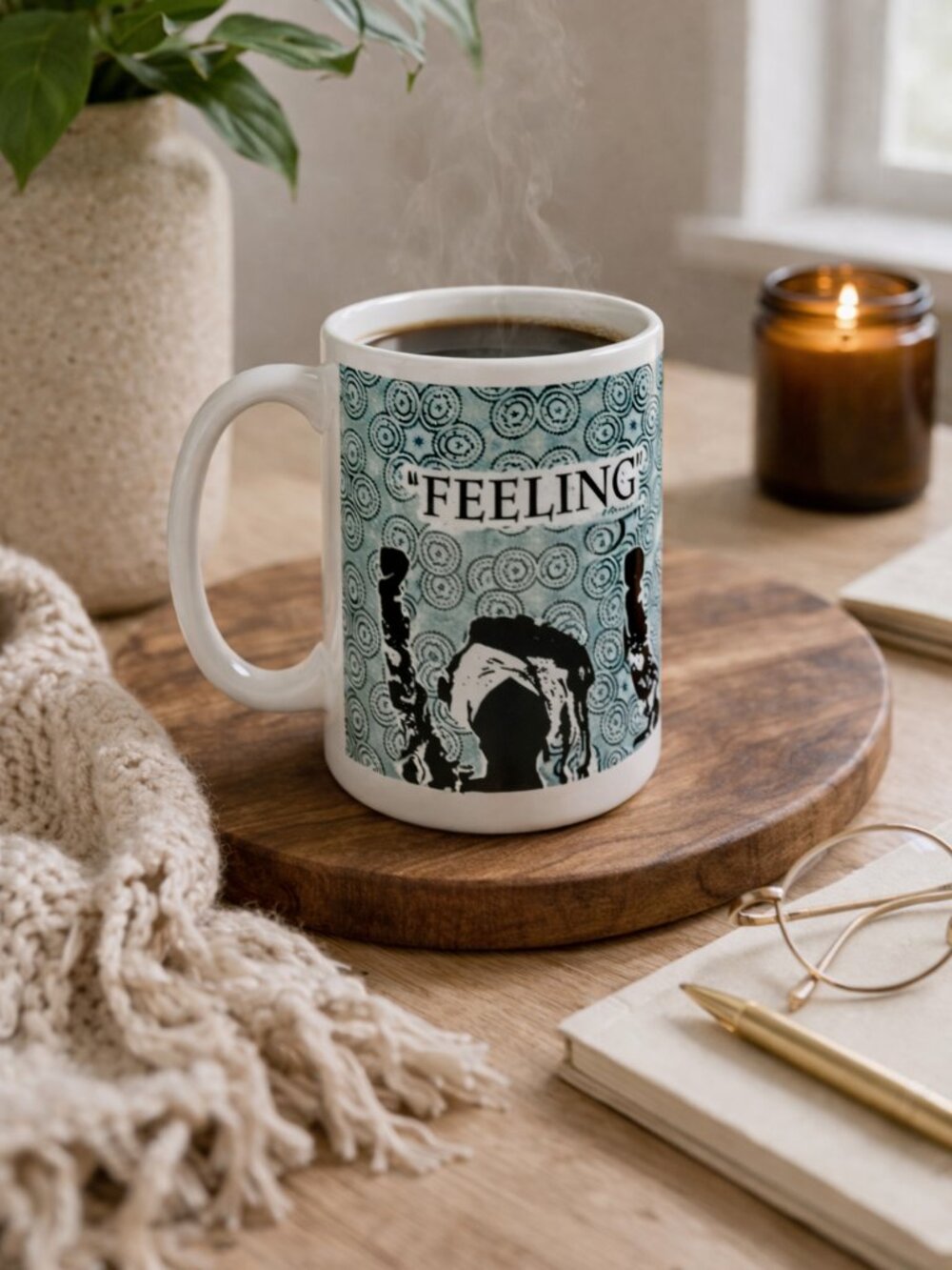 Feeling Myself Afro Chic Coffee Mug 15 oz Statement Gift Mug